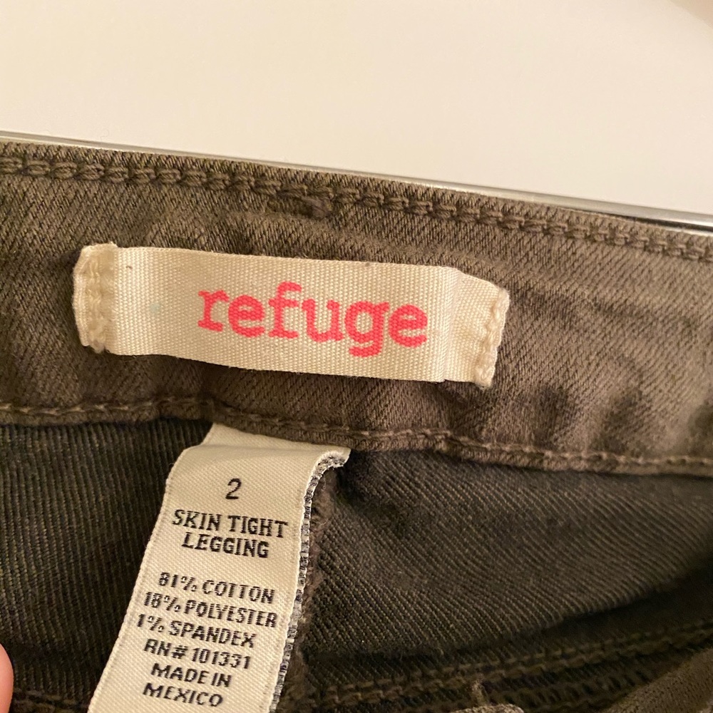 Army green skinny jeans